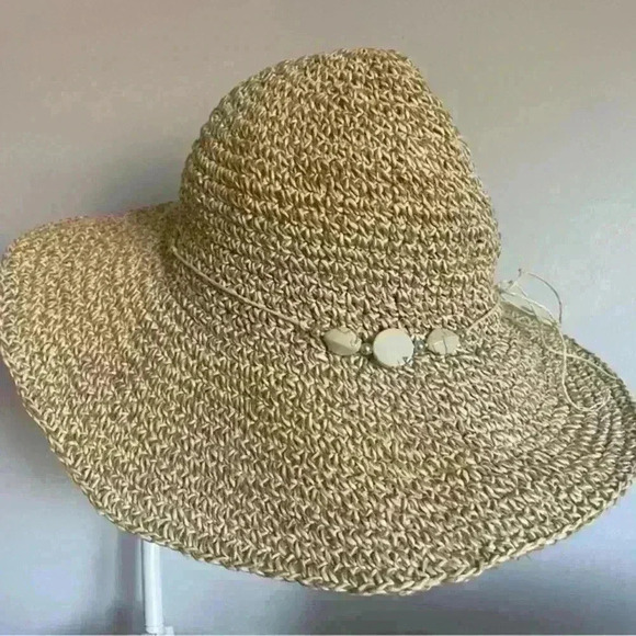 Bohemian Seagrass Straw  Floppy Sun Hat‎ - Picture 3 of 5